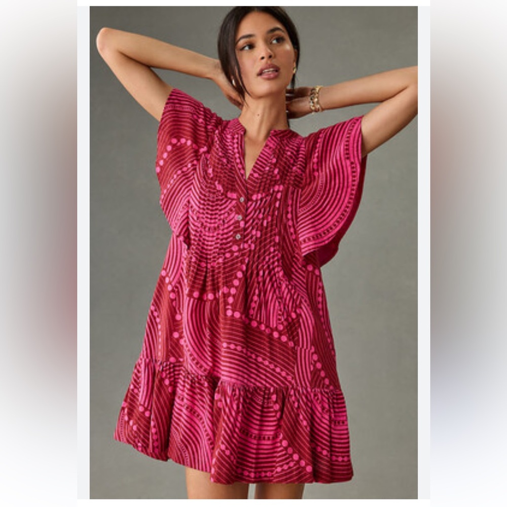 Maeve by Anthropologie Cassandra mini flutter sleeve dress x-small